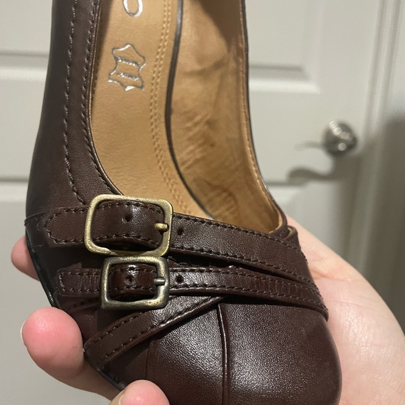Aldo Dark brown leather wedges - Picture 3 of 6